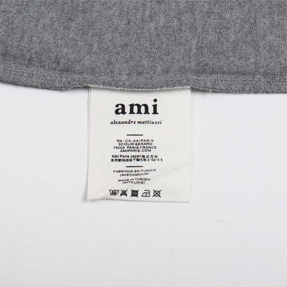 Ami Alexandre Mattiussi France Patch Logo Grey Tee Shirt - Picture 10 of 10